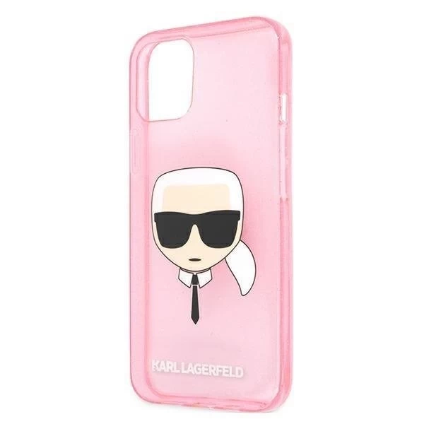 Karl Lagerfeld KLHCP13SKHTUGLP iPhone 13 mini 5,4" różowy/рожевий твердий чохол Glitter Karl`s Head